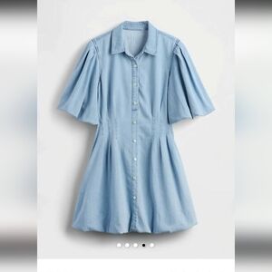 NWT GAP Light Blue Button-Up Mini Dress